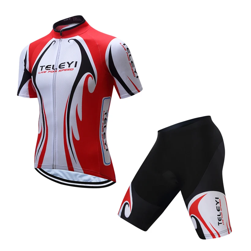 Teleyi Лето Для мужчин; короткий рукав Велоспорт Одежда дорожный велосипед-Джерси Для мужчин горный велосипед Костюмы Майо Спортивная одежда