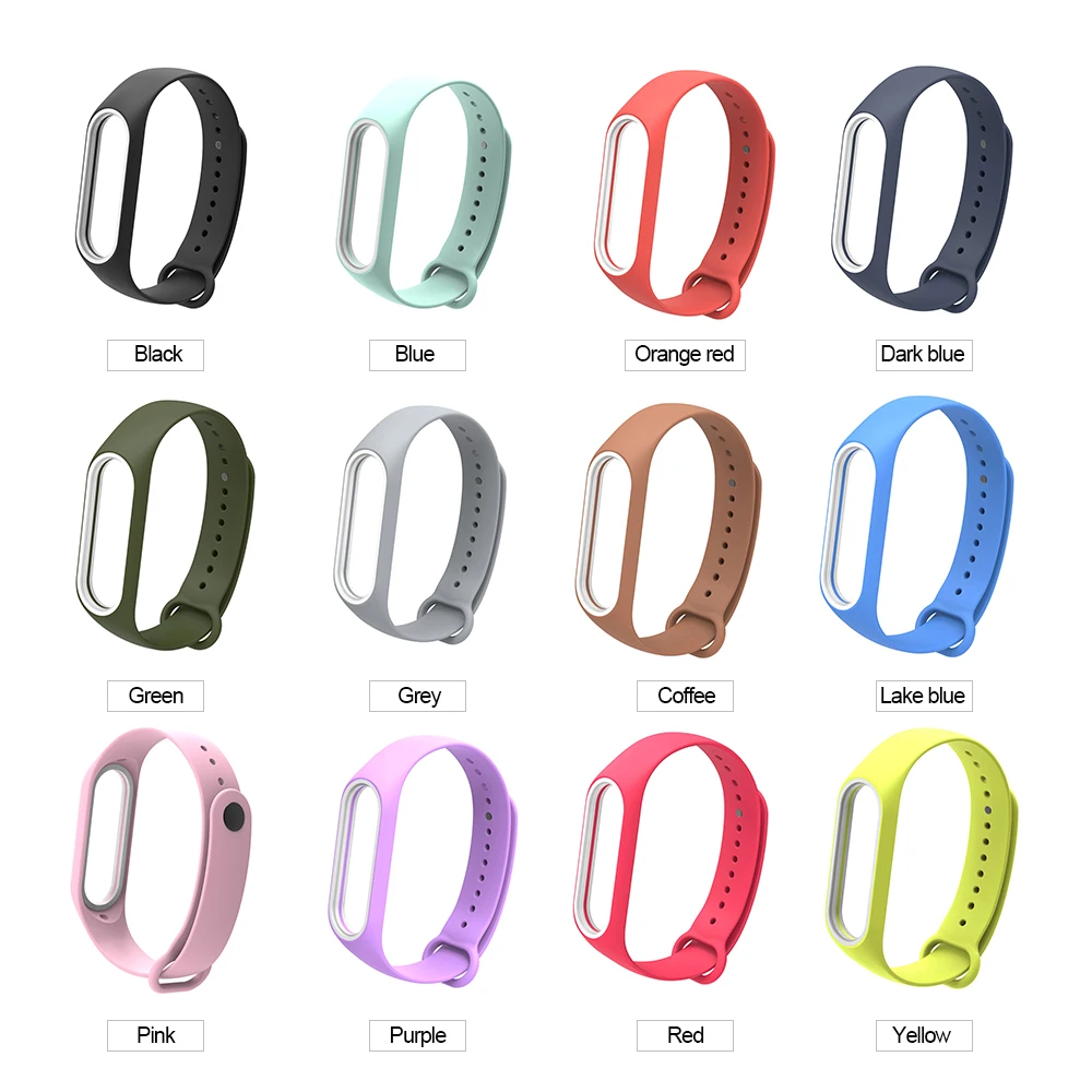 

Replacement Wrist Strap12 Colors for Xiao-Mi Band 3/4 General TPU Wristband (With reinforcement-ring)