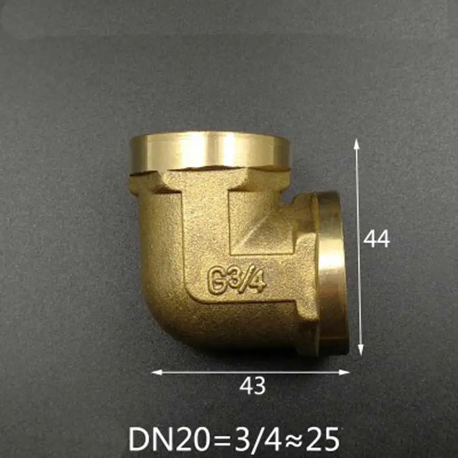 Латунное Колено 90 градусов DN20 3/4 дюйма BSP внутренняя резьба 95 г переходник