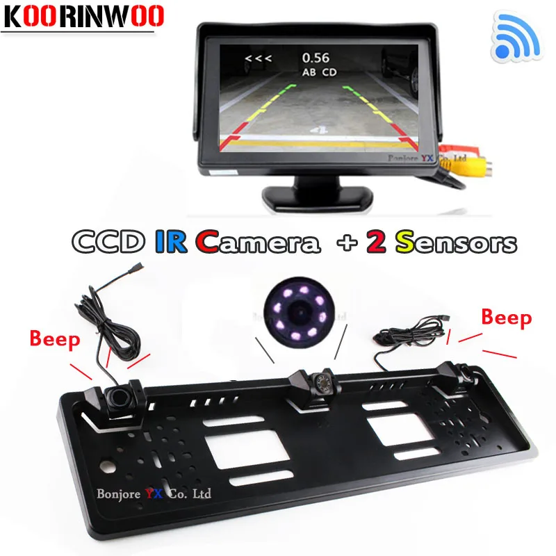 Koorinwoo беспроводной монитор зеркало TFT LCD парктроник Автомобильный Номерной Знак