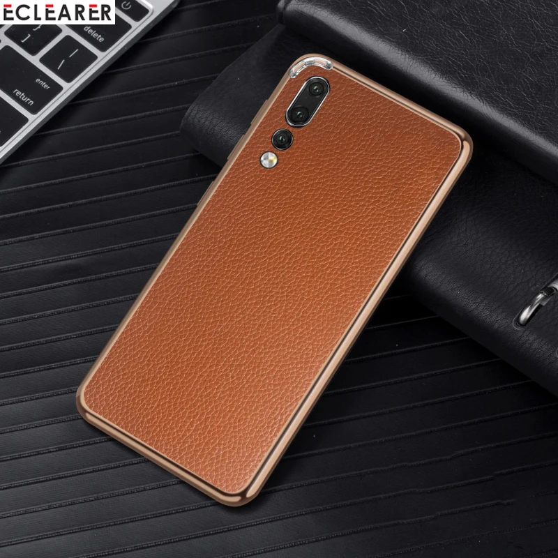 Металлический алюминиевый бампер для huawei P20 Pro, защитная наклейка из натуральной кожи для телефона, чехол для huawei P20/Pro, противоударный бампер