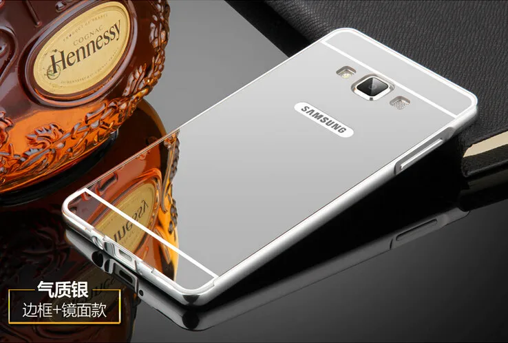 Для Samsung Galaxy J1 2016 Case Зеркало Металлического Алюминия Бампер + Жесткий PC Задняя