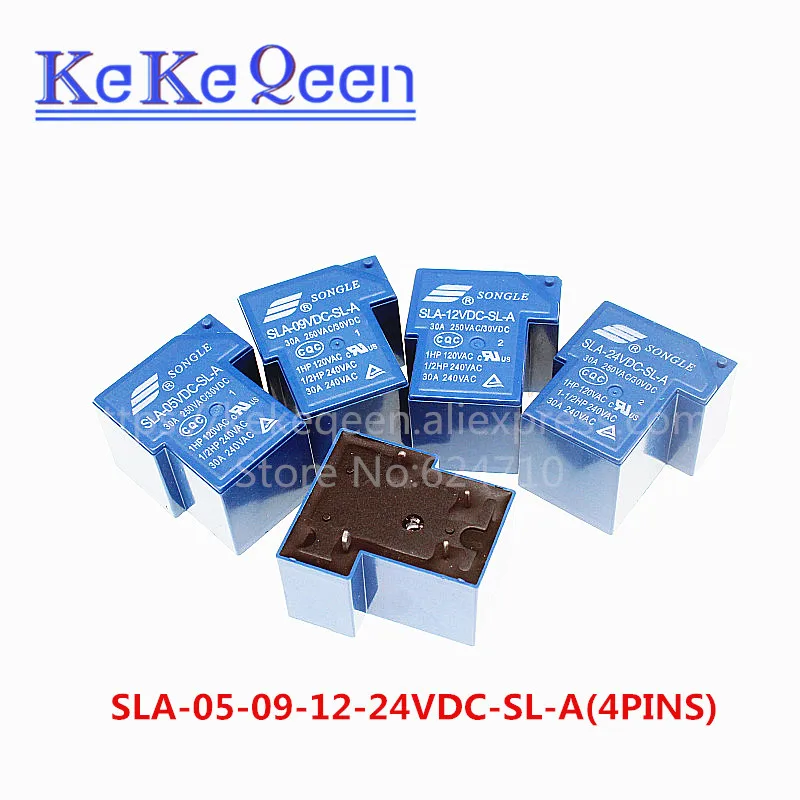 

50 шт., реле мощности, Φ 5V 9V 12V 24V 30A 4PIN T90