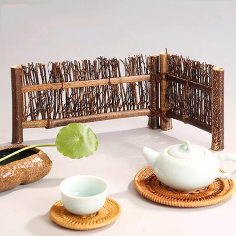 Японский стиль бамбуковый забор украшение для чайного набора мини-забор для офиса конференц-зала дома гостиной украшение стола - Цвет: Model 11