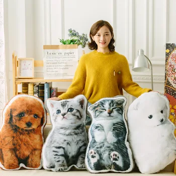 

new Super cute plush toy dog cat 3D simulation Home Furnishing decorative nap pillow pillow