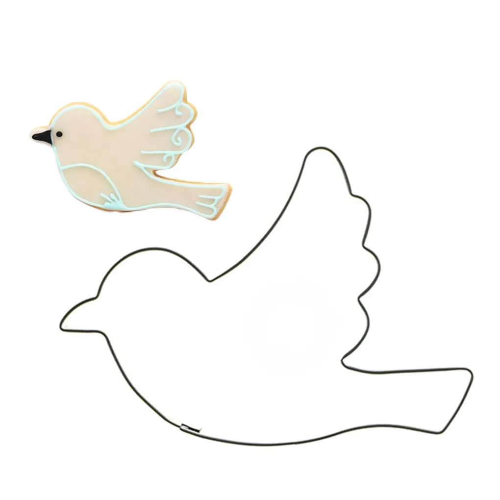 Biscuit Cutter Puzzle Cute Cat Bird Shape Stainless Steel Sandwich Cutter for Kids Adults