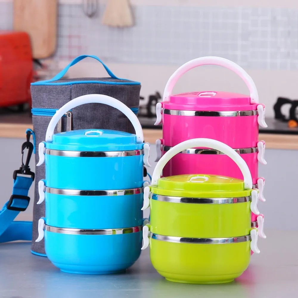 Korean Stainless Steel Bento for Kids Thermal Food Container Lunch Food Box Portable Dinnerware Sets(China (Mainland))