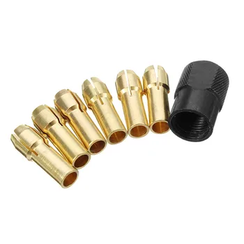 

DANIU 6pcs Mini 1mm-3mm Brass Drill Chucks With 8x0.75mm Black Nut For Rotary Tool