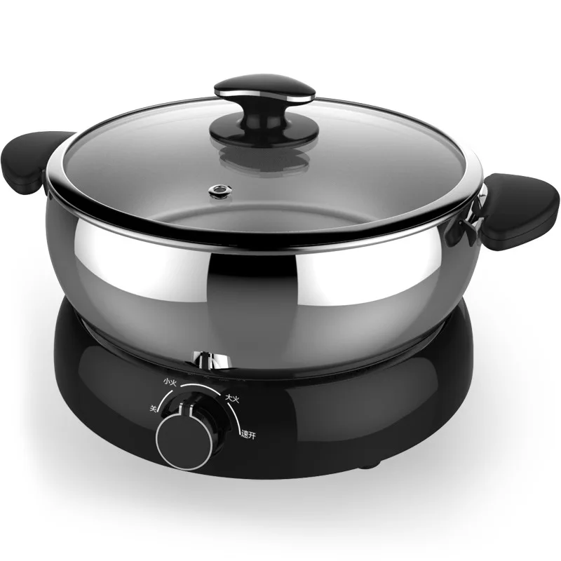 

4L Capacity Korean Style Household Multifunctional Stainless Steel Electric Hot Pot 3speed Firepower Adjustment Electric Skillet