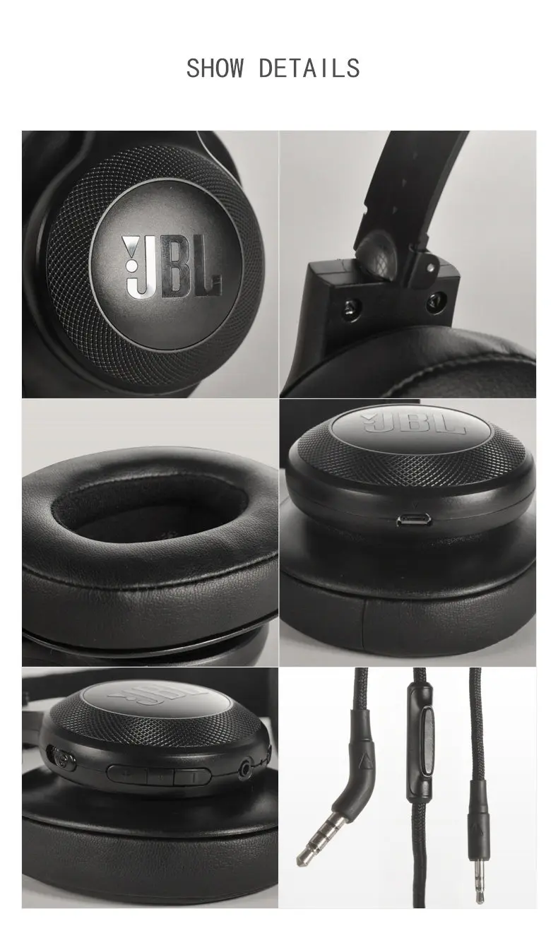 JBL E55BT Bluetooth беспроводные наушники портативная складная гарнитура над ухом Стерео HIFI музыка с микрофоном и 3,5 мм разъем, гарнитура