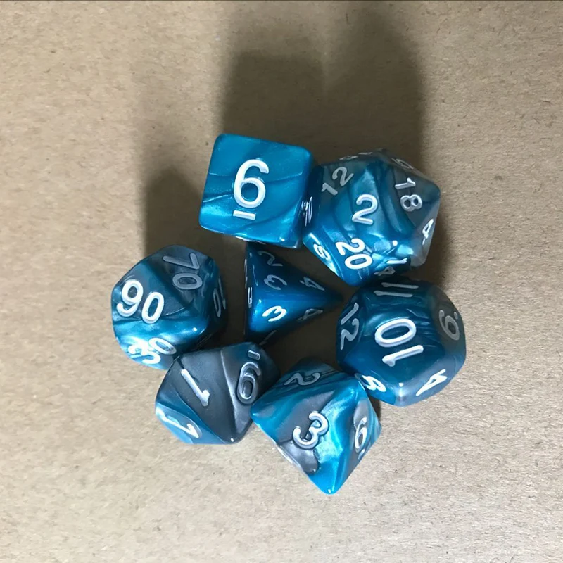 2018 шт. 7 игральные кости набор с эффектом туманности покер d & d4 d6 d8 d10 % d12 d20