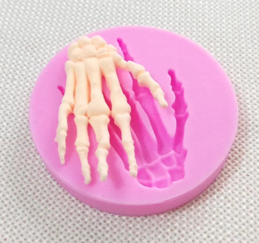 1314 Halloween Hand Bones Silicone Fondant Mold Sugar Craft Chocolate