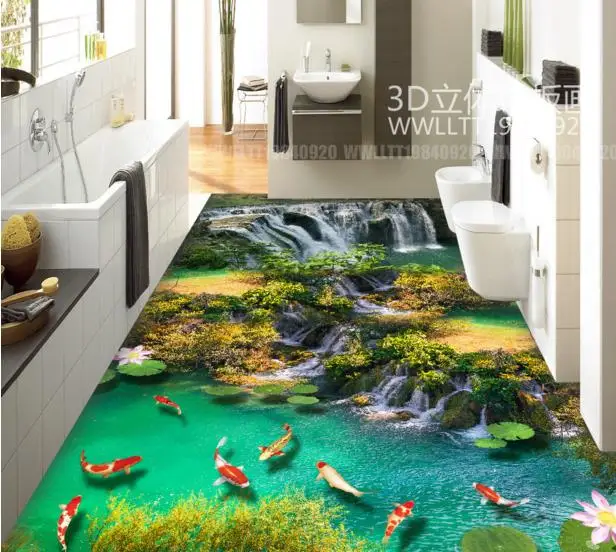 

Vinyl flooring custom 3d floor sticker waterproof weae non-slip self-adhesive 3d floor for kitchen