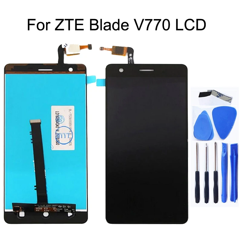 

5"LCD Display screen For zte Blade V770 LCD + touch screen digitizer components Mobile phone accessories 100% test free shipping