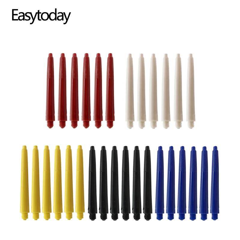 Easytoday 30Pcs/set Darts Shafts Accessories Five Colors Nylon Dart Shaft Standard 2BA Plastic Shafts Wholesale