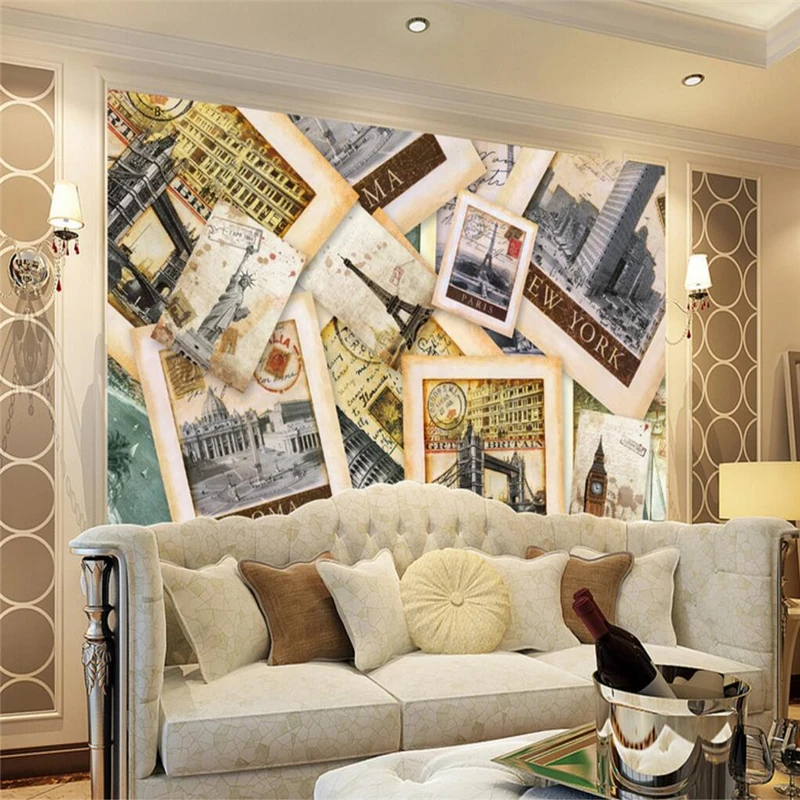 

beibehang European retro architecture high - definition backdrop custom large - scale mural environmental silk silk wallpaper