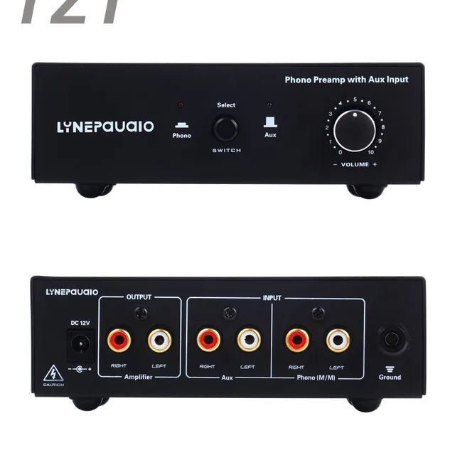 PHONO Preamplifier Preamp Prephonograph Signal Amplifier with Auxiliary Input & Volume Control