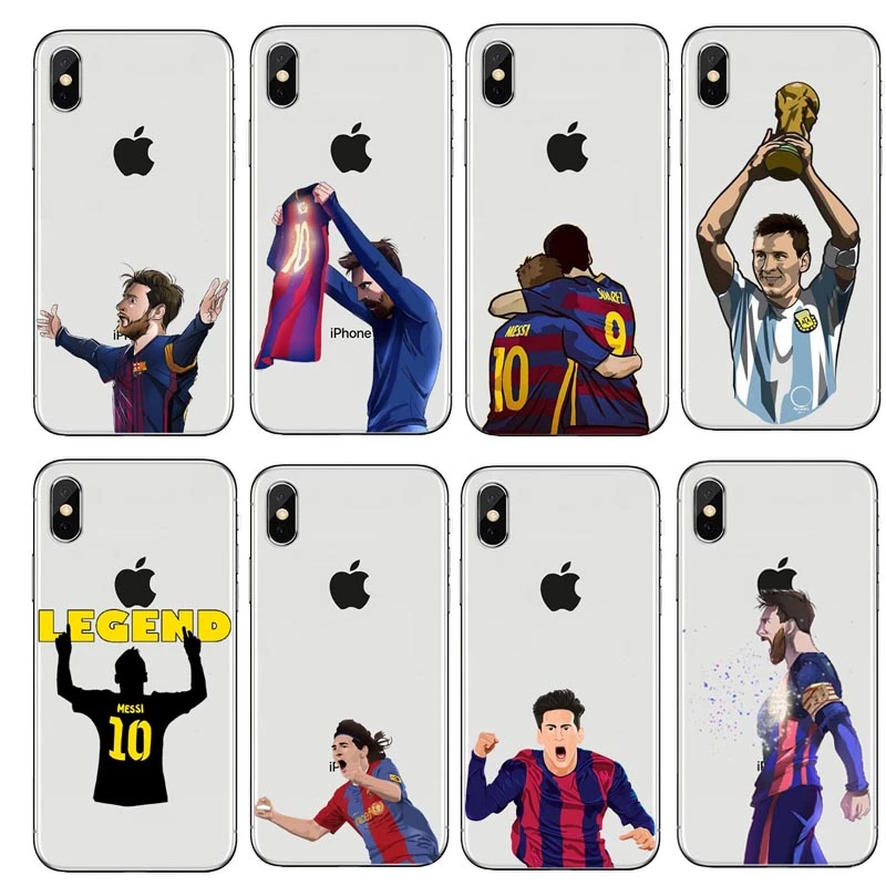 عضاضات اطفال Messi Soccer player Neymar Cristiano ronaldo Mo Salah phone case ... coque iphone 8 7 Cristiano Ronaldo