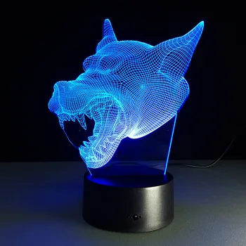 

3D Lamp 7 Color Wolf Led Night Lamps for Kids Touch Led USB Table Lampara Lampe Baby Sleeping Led Night Light Lava Lamp