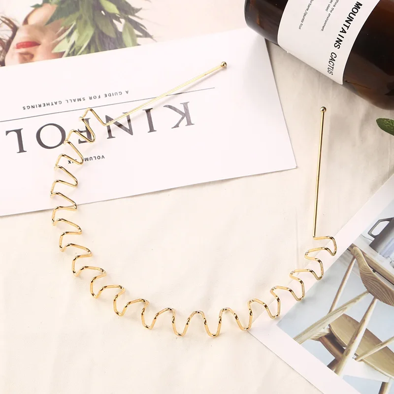 

Fashion Women Men Black Gold Wavy Twist Thin Hairbands Simple Headbands Hair Holder For Washing Daily Headwear