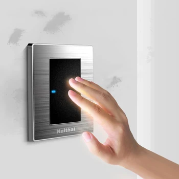 

1 gang 1 Way Luxury LED Light Switch Push Button Wall Switches 10A AC 110~250V