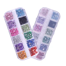 1 чехол-шпилька для дизайна ногтей, блестящие стразы с плоской задней поверхностью, Круглый Цветной маникюр, сделай сам, для украшения кончиков, 3D инструменты, кристалл JI139