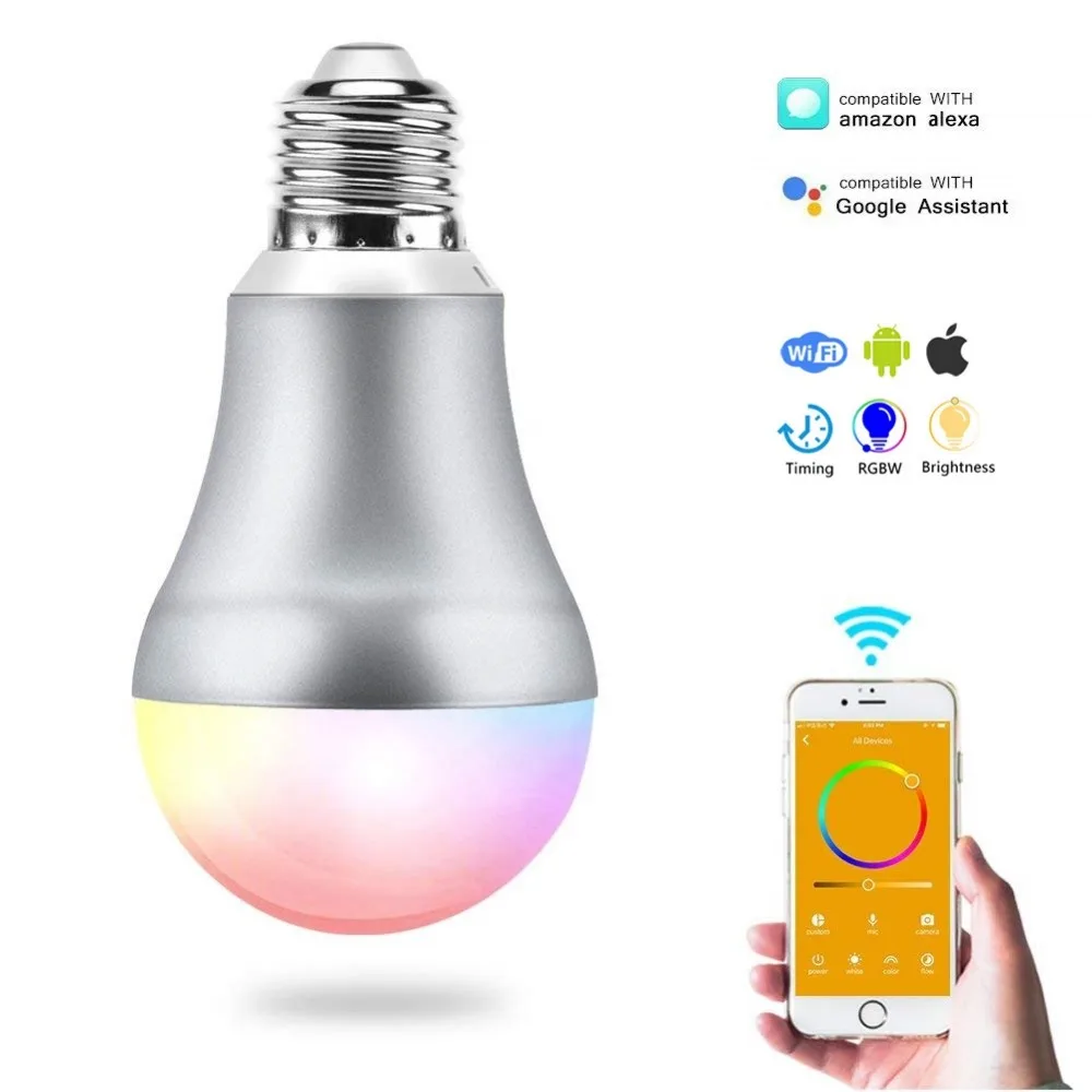 

CR60 Led E27 Wifi Smart Light Bulb 7W 110V 220V B22 Led Light Colorful APP WIFI Remote Control Google Home Lamp Bulb E14 Decor