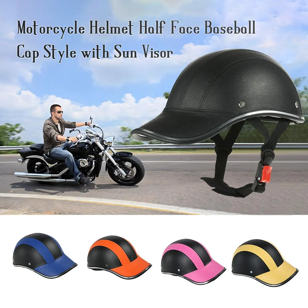 

Motorcycle Helmet Half Face Baseball Cap Style with Sun Visor