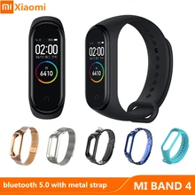 Xiaomi mi Band 4 Bluetooth 5,0 смарт-Браслет фитнес-трекер Браслет Водонепроницаемый Пульс mi Band 4 с металлическим ремешком