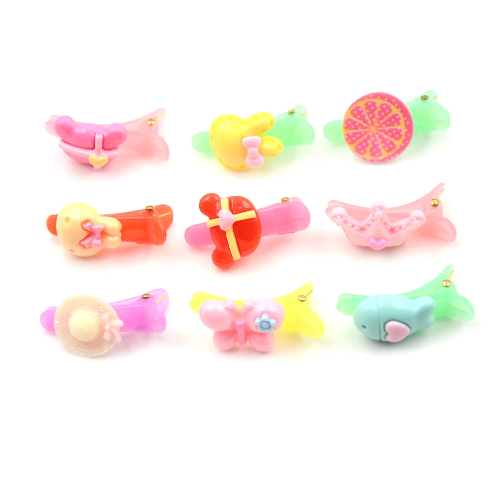 10PCS Cute Catoon BB Duckbill Shape Clip Candy Color Girls Hair Clip Girls Hairpins 4cm