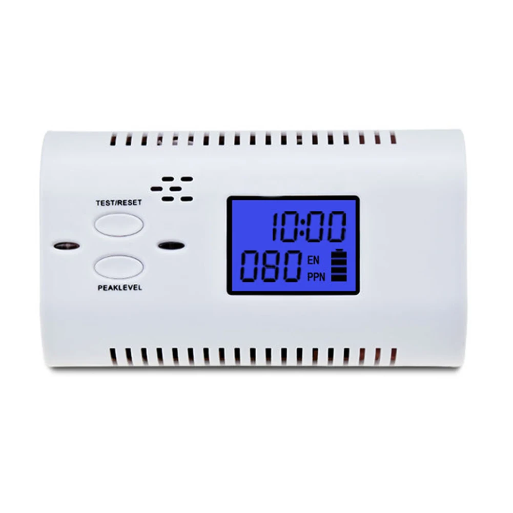 

Carbon Monoxide Detector With LCD Display Voice Prompt CO Gas Tester Warning Sensor Clock Home Security Alarm LCC77