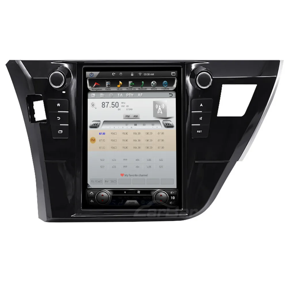 Perfect 10" Vertical Screen Tesla Style 1024*768 Android Car DVD GPS Navigation Radio Audio Player for Toyota Corolla 2013-2017 Auto AC 3