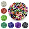50pcs/Lot 8mm Oval Shape Spacer Beads Evil Eye Beads Stripe Resin Spacer Beads For Jewelry Making Bracelet Necklace Charms ► Photo 1/6