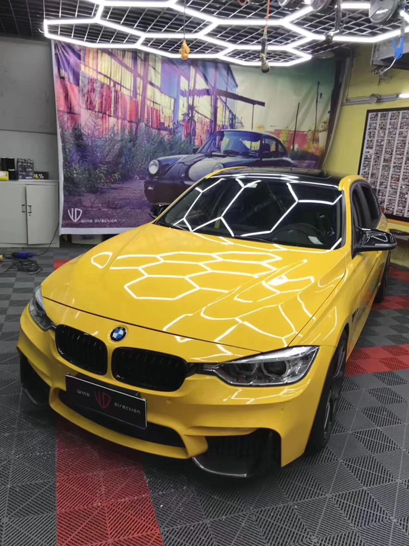 Glossy Yellow Crystal Vinyl Film Wrap-3