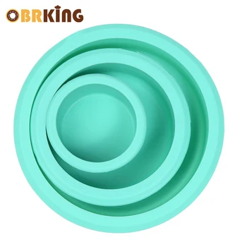 

OBRKING 3 Pcs/Set Silicone Three Layers Cake Mould Round Bottom Baking Bread Pizza Mold Bakery Cake Decorating Tools
