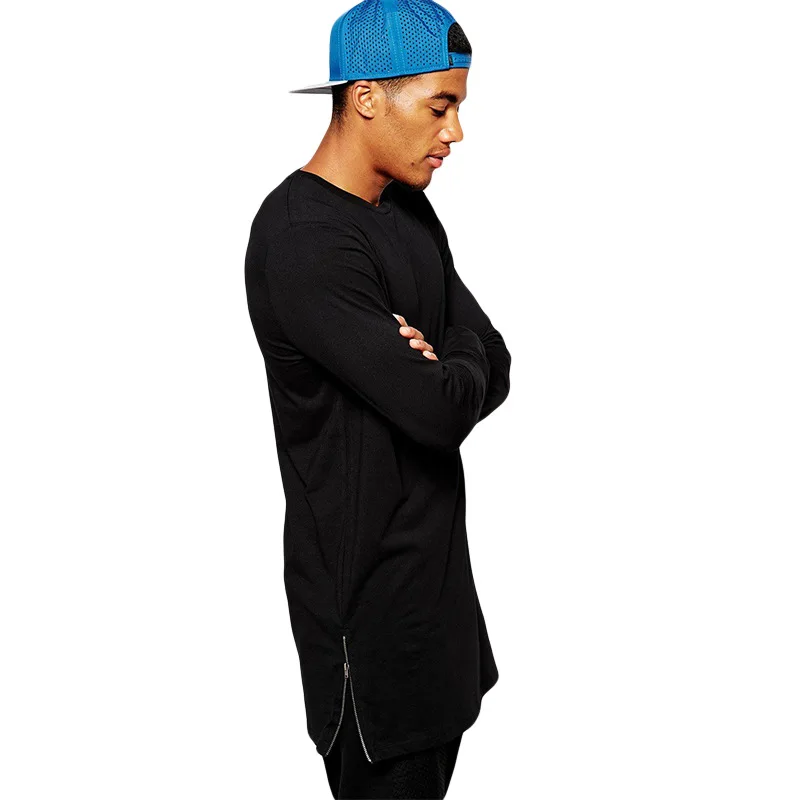 2017 Brand New extra long tee shirts for men hip hop men's
