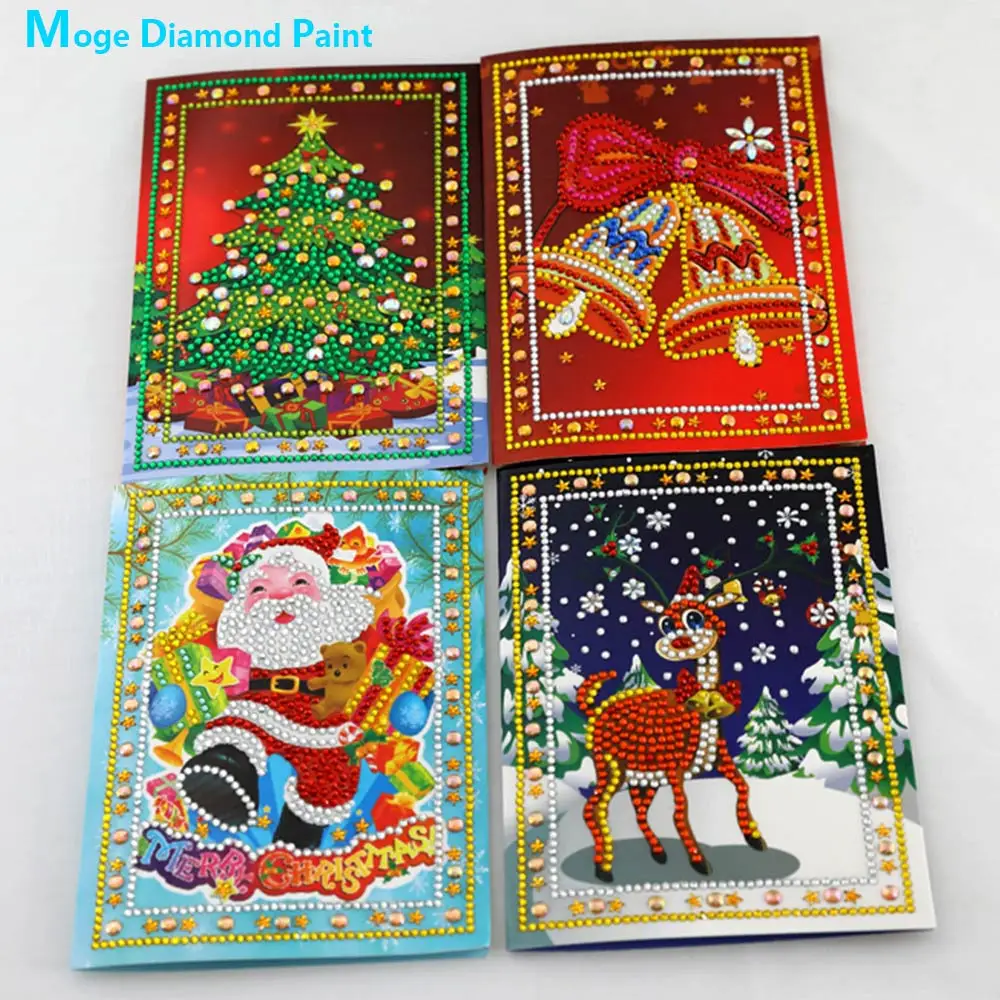 

Christmas card Diamond Painting Round Partial Drill invitation letter 5D Nouveaute DIY Mosaic Embroidery Santa Claus picture