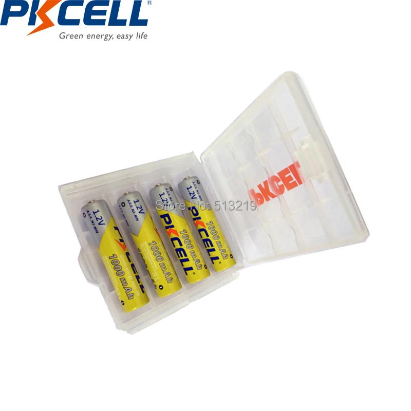 16 шт. PKCELL AAA аккумулятор 1000 мАч 1,2 в Ni-MH AAA перезаряжаемая батарея и 4 шт. держатель батареи Коробка для батарей AA/AAA