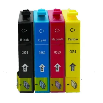 

Pack T0551 E-551 T0554 E-554 Ink Cartridge Replacement Stylus Photo RX420 RX425 RX520 R240 R245 Inkjer Printer