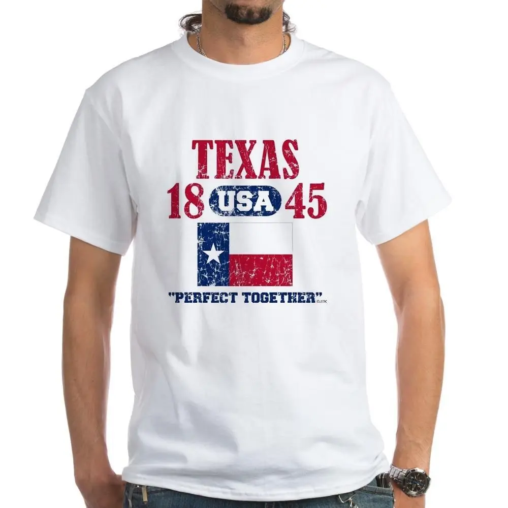 

Hot Sale Men T Shirt Fashion TEXAS / USA 1845 STATEHOOD "PERFECT TOGETHER " DISTRESSED SHIRT Summer T-shirt