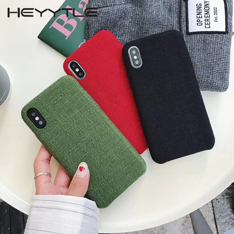 

Heyytle Fashion Plush Fabrics Phone Case For iPhone X 8 7 6S 6 Plus Shockproof Cases Warm Plush Back Cover Matte Ultra-Thin Caqa