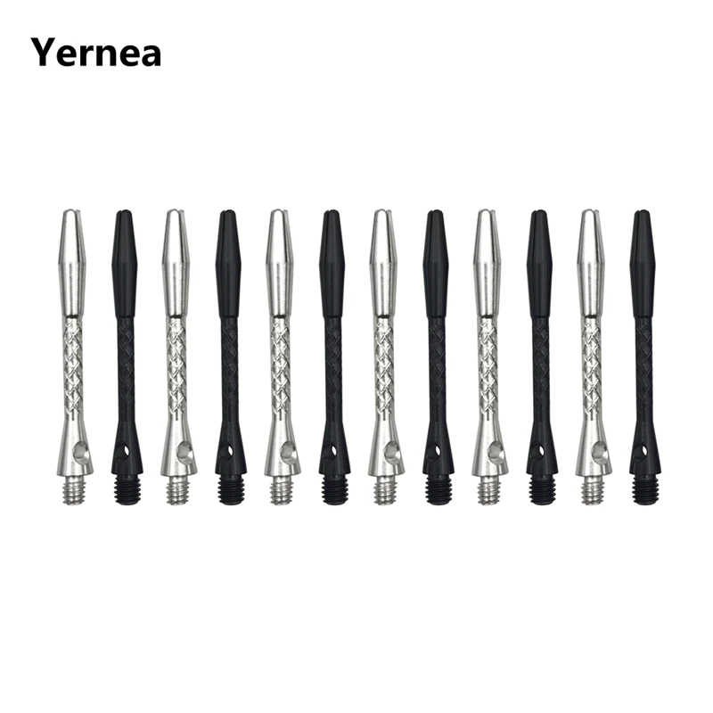 Yernea High-quality 6Pcs/Lot Darts Shaft Aluminium Alloy Material 45mm Shafts Silvery White and Black Two Colour new 3pcs high quality colour darts shafts 48mm aluminium alloy material dart accessories shaft wholesale dardos flechette