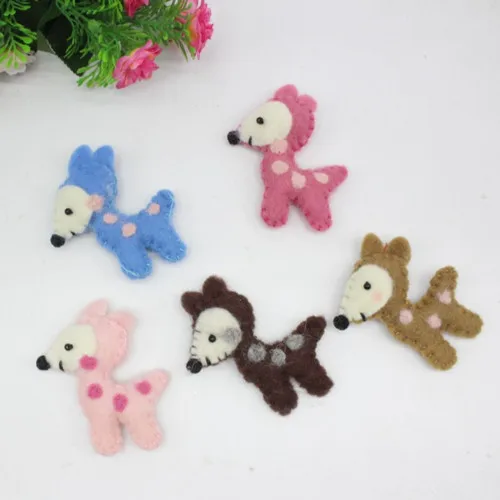 wool felt poke handmade craft Japan cat panda icecream deer DIY wool ball jewelry hair accessories doll 12