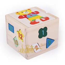 1 комплект Творческий ребенка интеллект коробке игрушки для детей образования детей забавная игра Цифровой Геометрия медведь здания