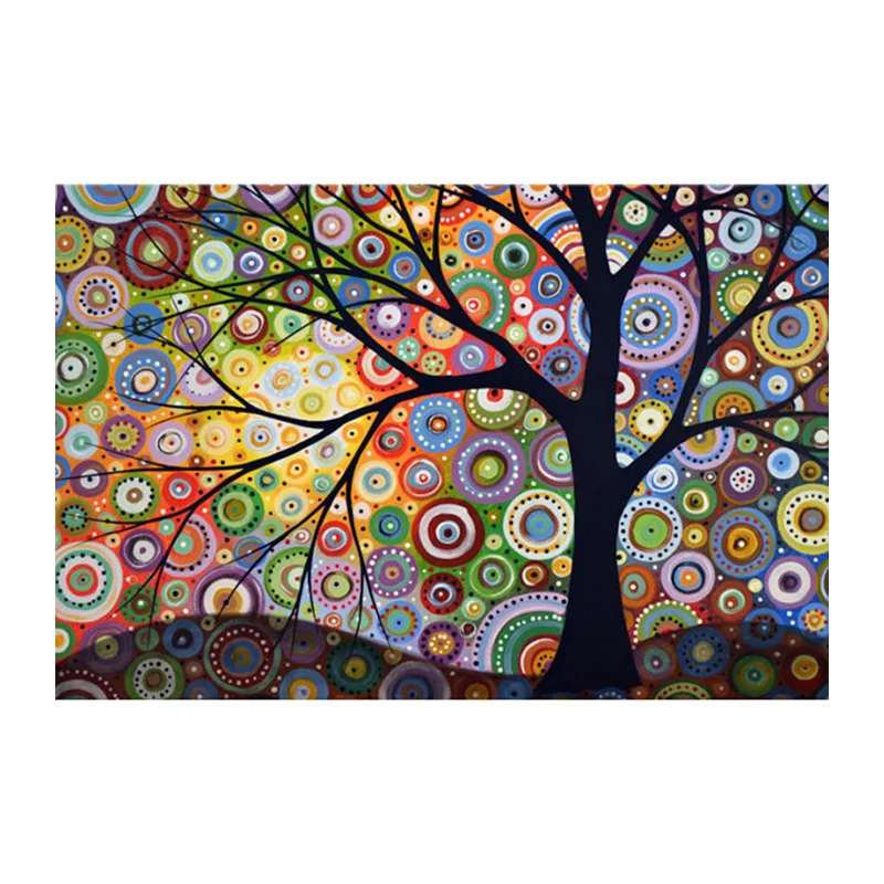 5D DIY Diamond Painting Tree Diamond Painting Cross Stitch Colorful Dream Tree Diamond Drill Rhinestone Home Decoration