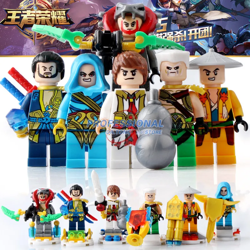 

6PCS/LOT King of Glory Enlighten One of China Romance the Three Kingdoms Building Blocks Bricks Toys Children Gifts 3D529