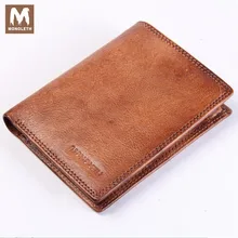 MONOLETH Genuine Leather Bifold Wallet For Men Vintage Wallet ID Credit Card Clutch Coin Purse Zipper Purse Chain Wallet W2003-2