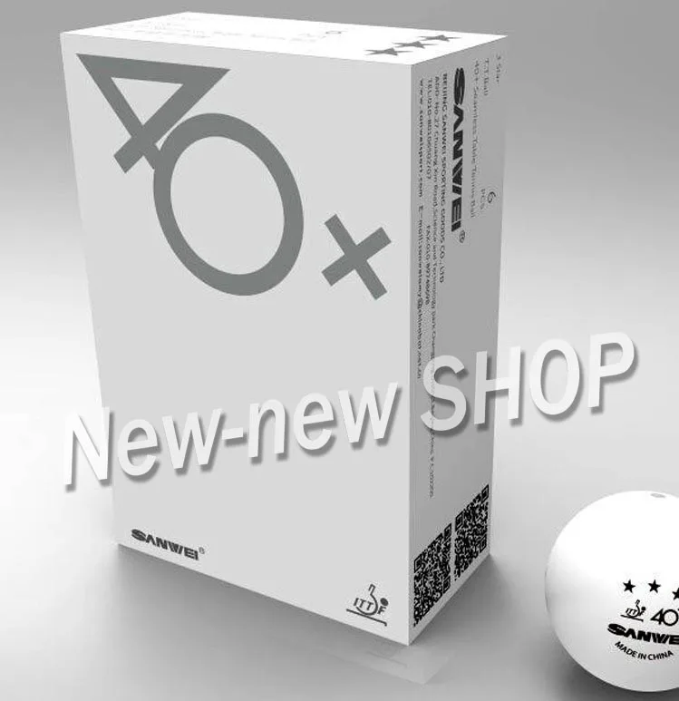 

SANWEI 3-Star New Material Plastic Seamless 40+ Table Tennis Balls ITTF Approved Poly Ping Pong Balls