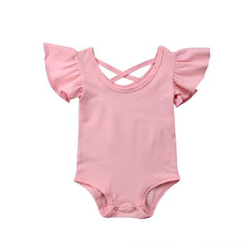 

Newborn Infant Baby Girl Bodysuit Jumpsuit Sunsuit Playsuit Summer Cotton Ruffle Sleeveless Casual Baby Girls Clothes 0-24M