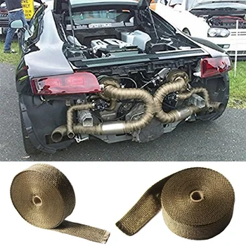 

5cm*15m Auto Exhaust Pipe Wrap Heat Insulation Tape with 6pcs Metal Strip For Car Motorcycle Car Accessories